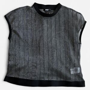 DKNY Metallic Mesh Top